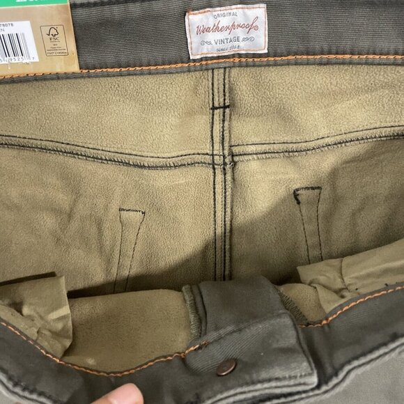 NEW Weatherproof Vintage Men's 38 Fleece Lined Canvas Pant Regular Fit Fleece - Picture 9 of 10